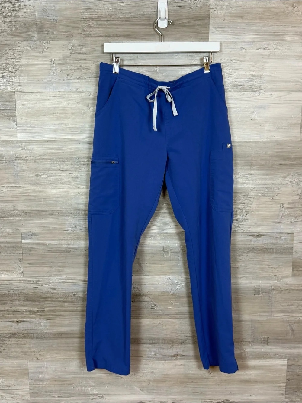 FIGS Yola Skinny Scrub Pants M Blue Cargo Pockets Technical Collection Medium